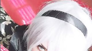 Katta Ramos cute 2B cosplay blowjob