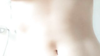 Vanilla girl takes a bath in the bathroom