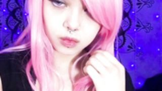 korpsekitten pink hair dildo solo