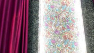 xJoannaBearx in big net pantyhose body show