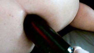 Wine Bottle in Mature Anus