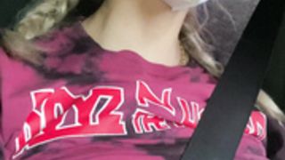 KimTylor OF topless driving
