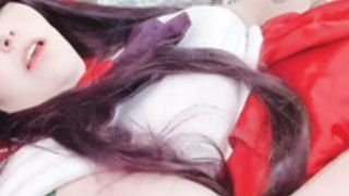 Sailor Mars lifts her skirt  Loud orgasm