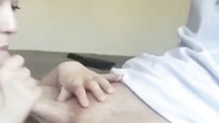 Closeup throbbing blowjob
