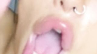 Joanna Bailess, fingers and milk,  in the mouth