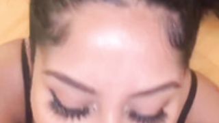 Brown girl from london razorbaby sloppy blowjob facial