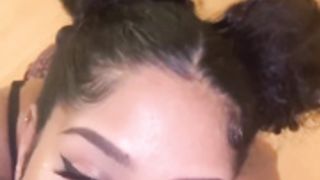 Brown girl from london razorbaby sloppy blowjob facial