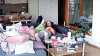 Reallifecam - Dantez and Mirukawa hot sex on the sofa