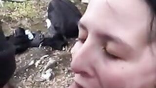 Follando en el bosque