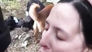 Follando en el bosque