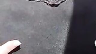 Kcupqueen suckign her tits in the passenger seat