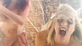 Nicolette Shea Lesbian Halloween Tits Bounce