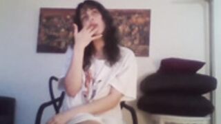 Dreianova touching herself