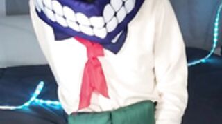 Cute trap Jess cosplaying Himiko Toga and cumming