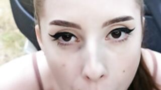 Damania outdoor blowjob