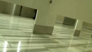 Hot busty blonde masturbates in public restroom