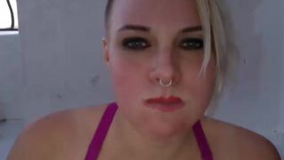 sexyspunkygirl, cum on face, gargling cum, punk, blonde