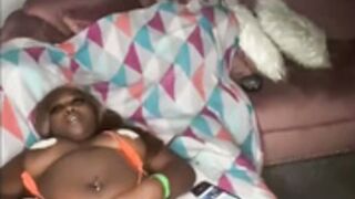 Sexy chocolate teasing for tips