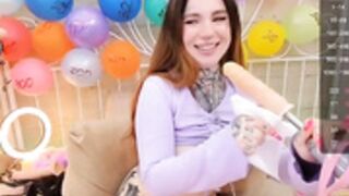 Birthday girl mouth fuck, chains, pussy and ass show