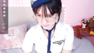 Little_effy18 Air Stewardess Sexy Dance and Blowjob 2