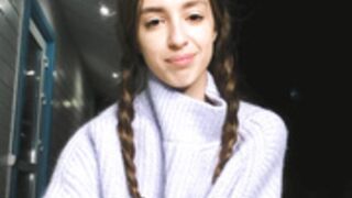 Coy_Amina jumping in just a sweater on Day 205