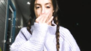 Coy_Amina jumping in just a sweater on Day 205