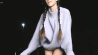 Coy_Amina jumping in just a sweater on Day 205