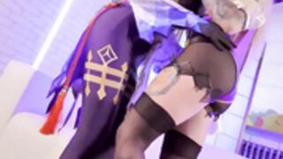 Leah meow genshin impact cosplay  anal