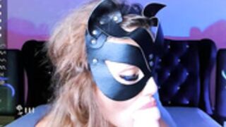 JessAdams gets naked, catwoman. nip clamps