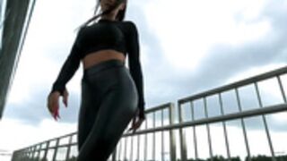 Leather leggings workout fitt fitness