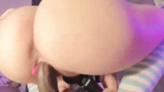 Badassloly sexy colombian cosplayer riding dildo