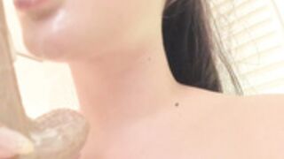 Melaniewood slurpy dildo suck and boobjob