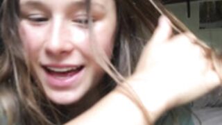 secretlittle creamy solo play fingers and dildo