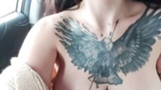 TattooGirlAlia - Dildo Pussy Fuck in Car