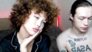 Devon and Jia on bed