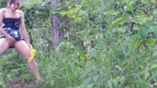 drkate pee in the woods