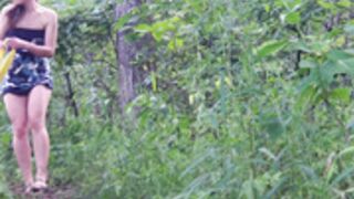 drkate pee in the woods