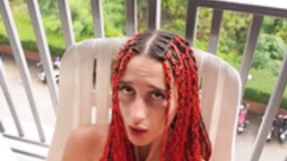 Natural masturbating in a resort
