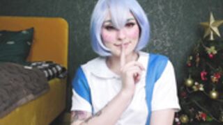 Rei Ayanami found her Christmas gift under c Christmas