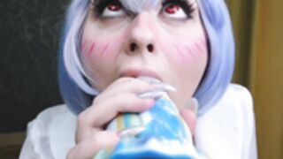 Rei Ayanami found her Christmas gift under c Christmas