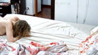 Masha is fucked on the edge of the bed by her boyfriend