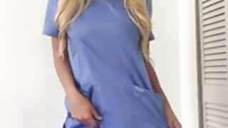 Hot nurse Polina Aura strips