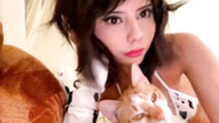 catgirl and cat
