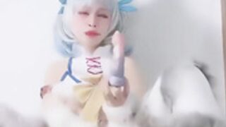 Asian cosplayer Setsuna redo of healer