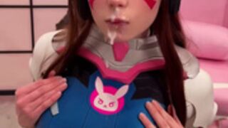 Sweetie Fox - Overwatch DVA Blowjob 🍌 Facial & CIM