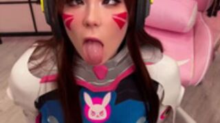 Sweetie Fox - Overwatch DVA Blowjob 🍌 Facial & CIM