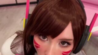 Sweetie Fox - Overwatch DVA Blowjob 🍌 Facial & CIM