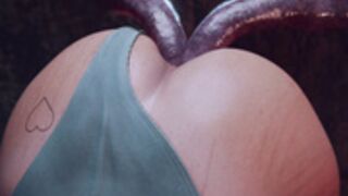 Lara Croft anal with tentacles