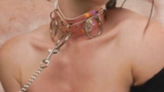 August Angel OF Bad Girl in Choker and Leash
