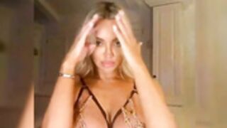 Lindsey Pelas - live topless, see thru, nip slip
